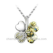 Fashion New Crystal Four Leaf Clover Pendant Necklace 18" PE002B